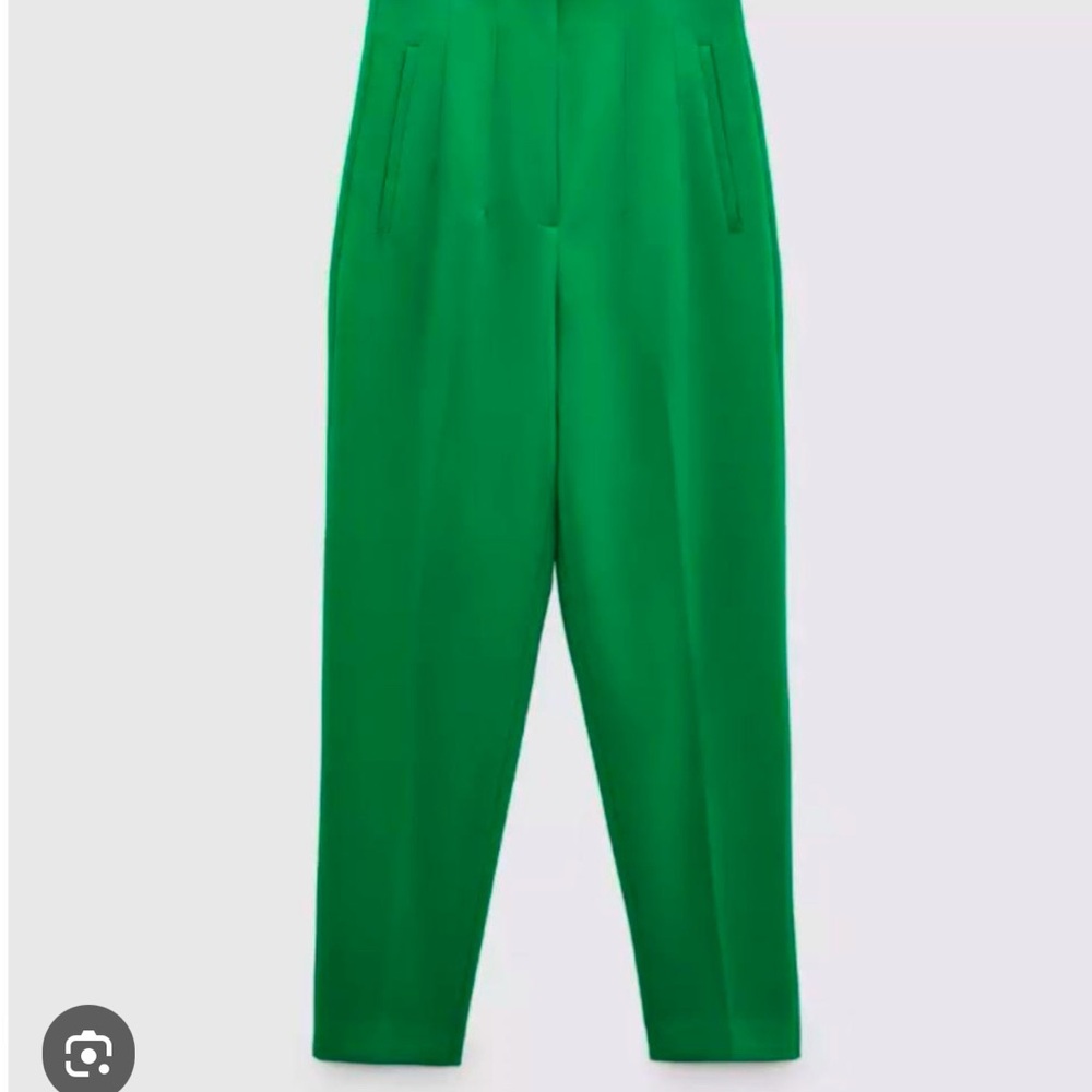 Zara Green High-Waisted Pants